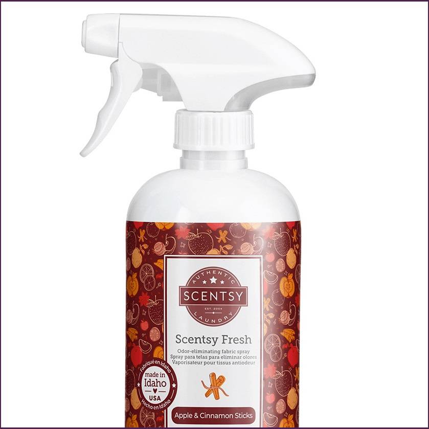 Apple and Cinnamon Sticks Fresh Spray Closeup Apple and Cinnamon Sticks Fresh Spray Closeup