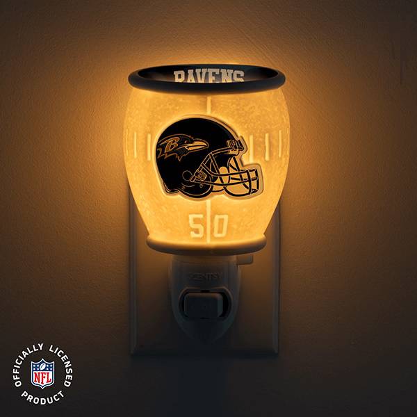 Baltimore Ravens NFL Scentsy Mini Warmer Lit Dark