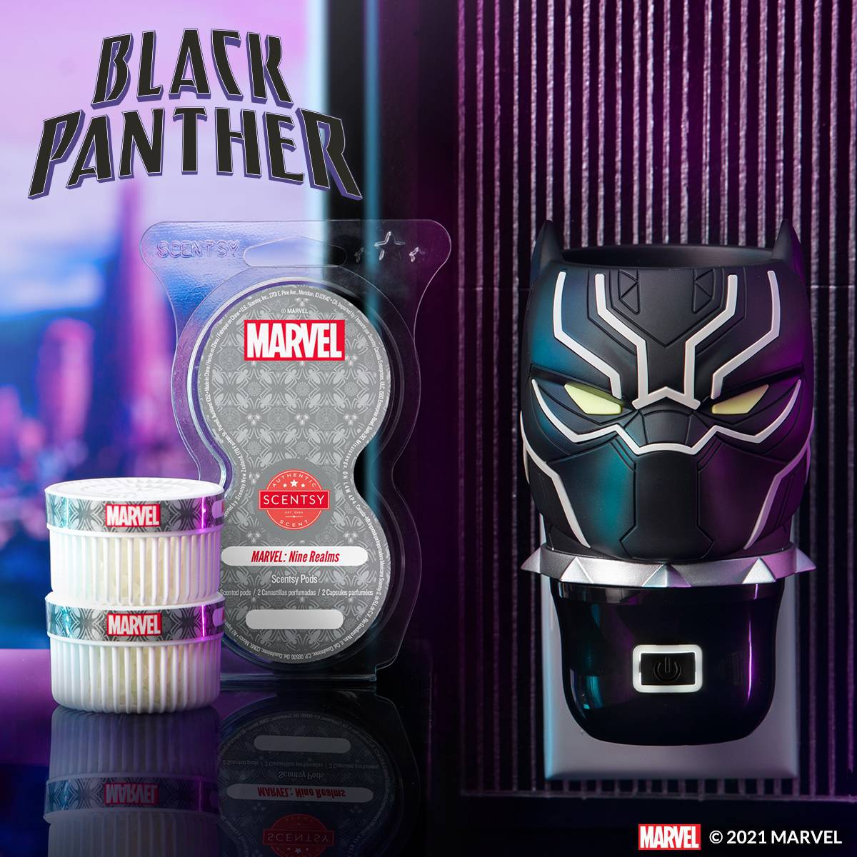 Black Panther Scentsy Wall Fan Diffuser | With Pods Black Panther Scentsy Wall Fan Diffuser | With Pods