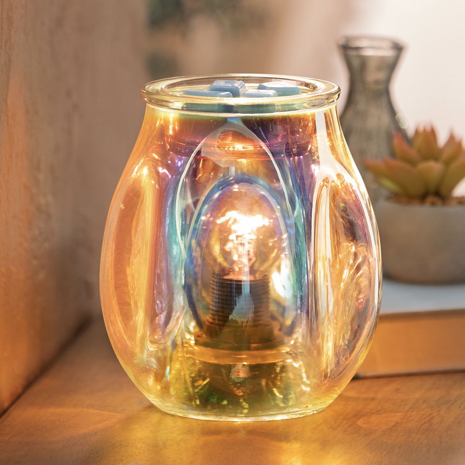 Bubbled Iridescent Scentsy Warmer On Front