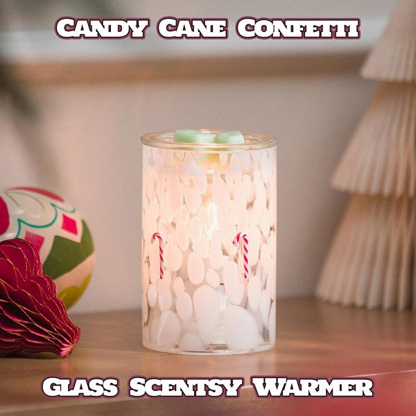 Candy Cane Confetti Glass Scentsy Warmer Candy Cane Confetti Glass Scentsy Warmer