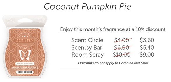 Coconut Pumpkin Pie is the September 2015 Scent Of The Month