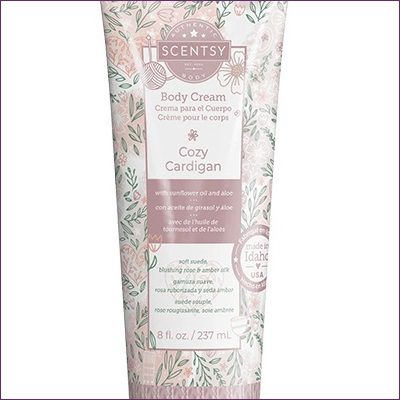 Cozy Cardigan Scentsy Body Cream Closeup