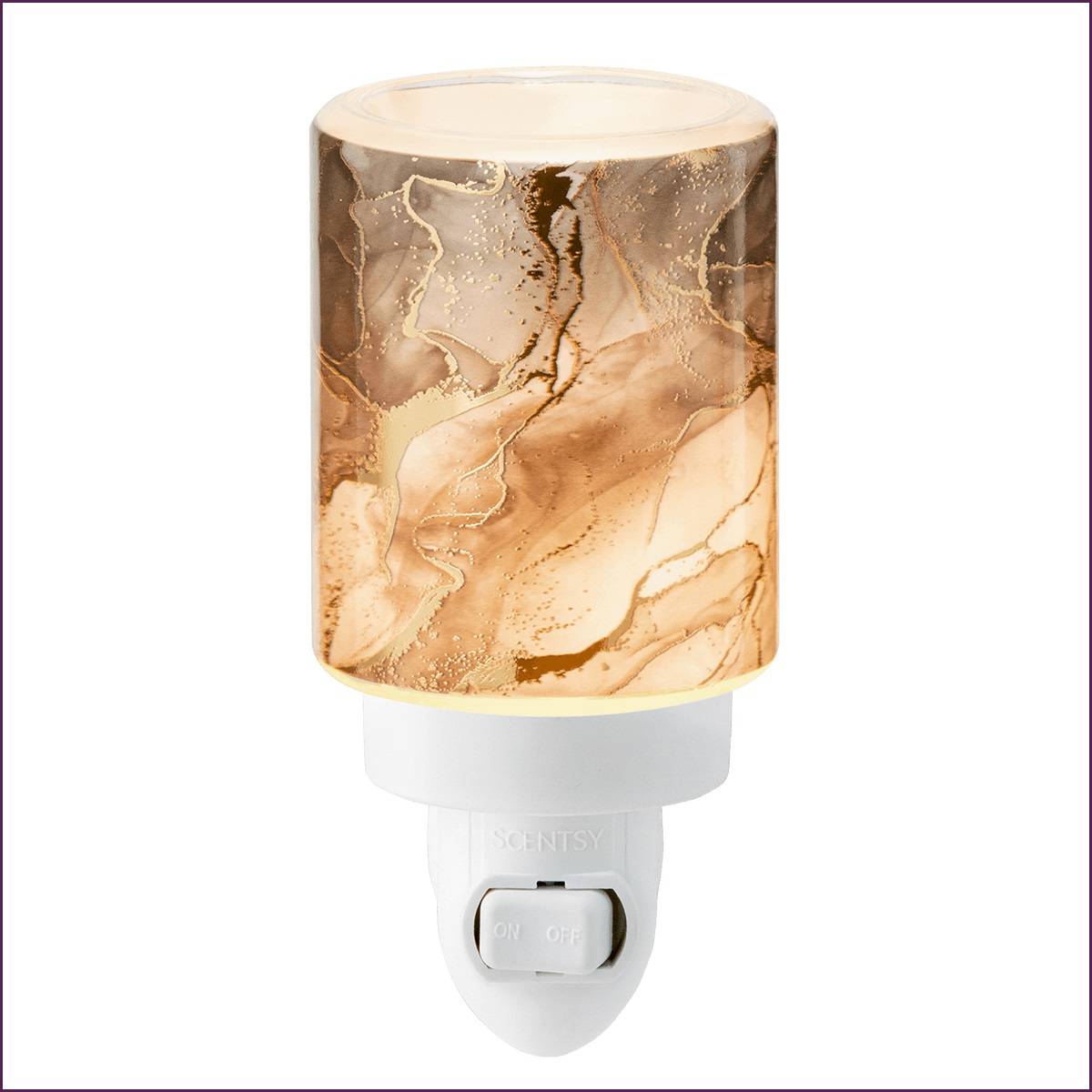 Gold Cracked marble Scentsy Mini Warmer Stock