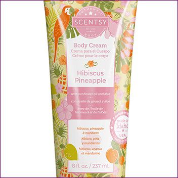 Hibiscus Pineapple Scentsy Body Cream Closeup Hibiscus Pineapple Scentsy Body Cream Closeup