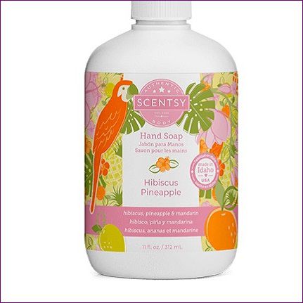 Hibiscus Pineapple Scentsy Hand Soap Closeup