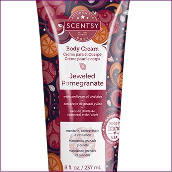 Jeweled Pomegranate Scentsy Body Cream Closeup