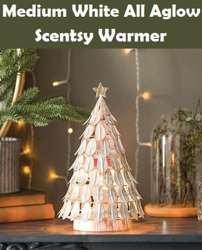 Medium White All Aglow Scentsy Christmas Tree Warmer