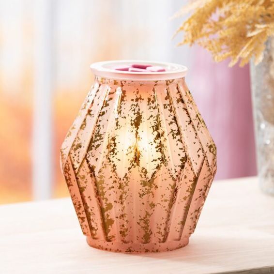 Mirrored Rosé Scentsy Warmer On Front
