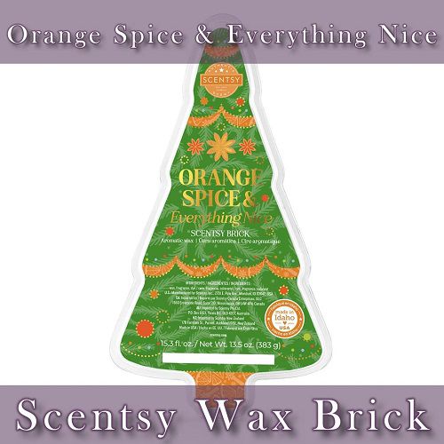 Orange Spice and Everything Nice Scentsy Christmas Tree Brick