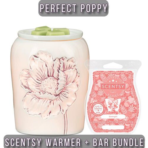 Perfect Poppy Warmer and Scentsy Bar Bundle