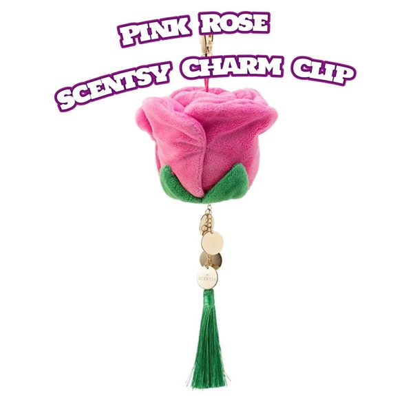 Pink Rose Scentsy Charm Clip