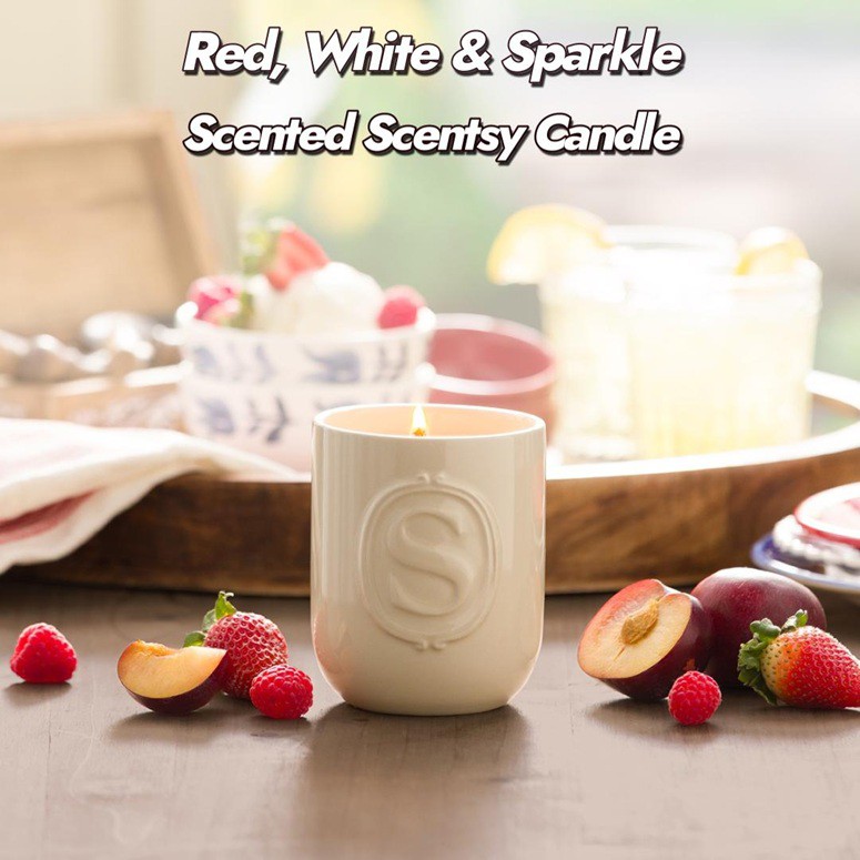 Red, White and Sparkle Scentsy Candle
