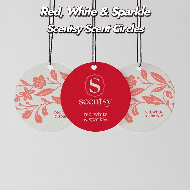 Red, White and Sparkle Scentsy Scent Circles