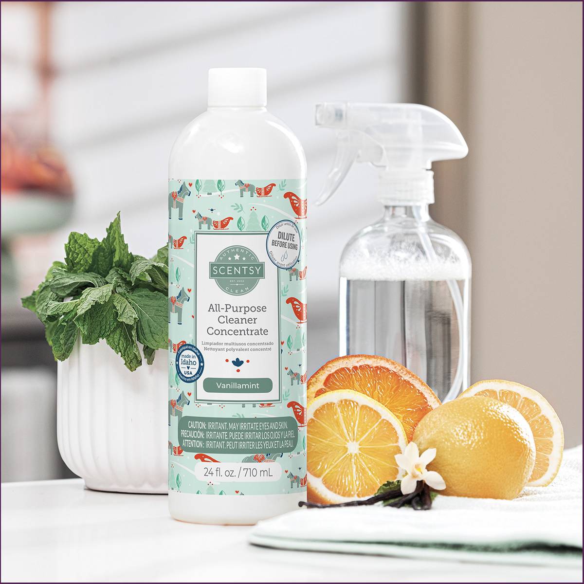 Vanillamint All-Purpose Scentsy Cleaner Staged