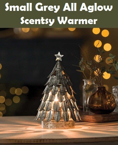 Small Grey All Aglow Scentsy Christmas Tree Warmer