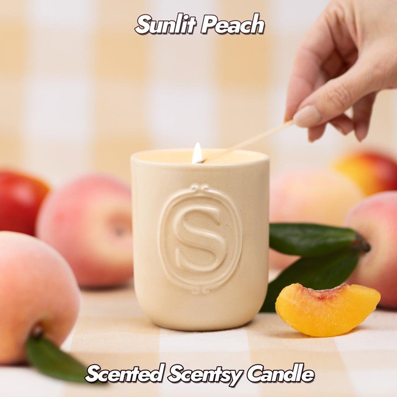 Sunlit Peach Scented Scentsy Candle Stylized