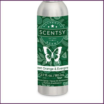 Sweet Orange and Evergreen Scentsy Room Spray | Close Up