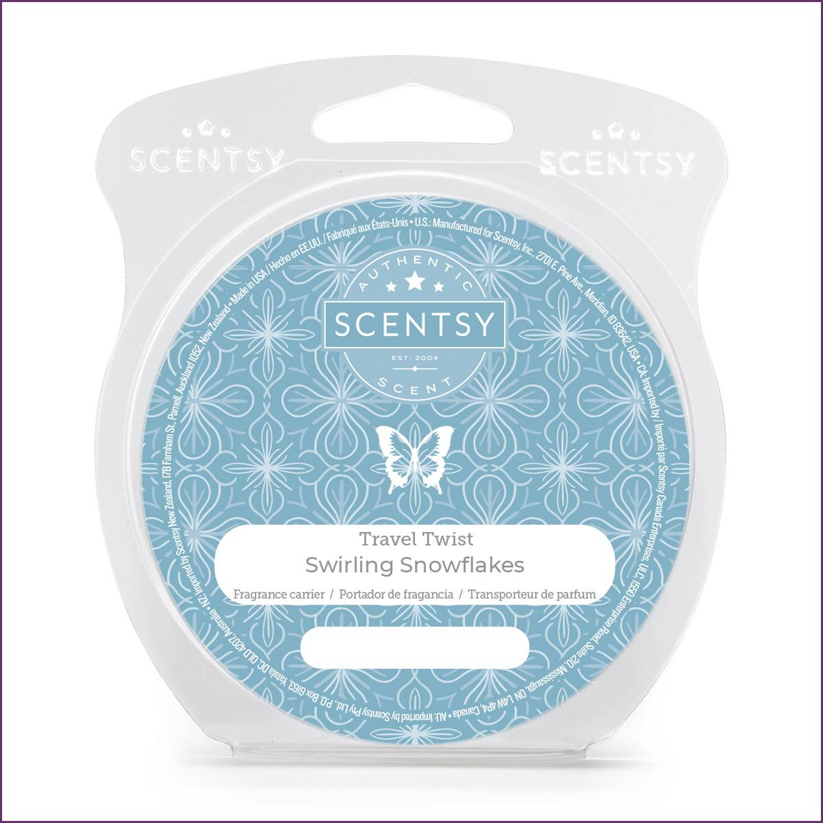 Swirling Snowflakes Scentsy Travel Twist