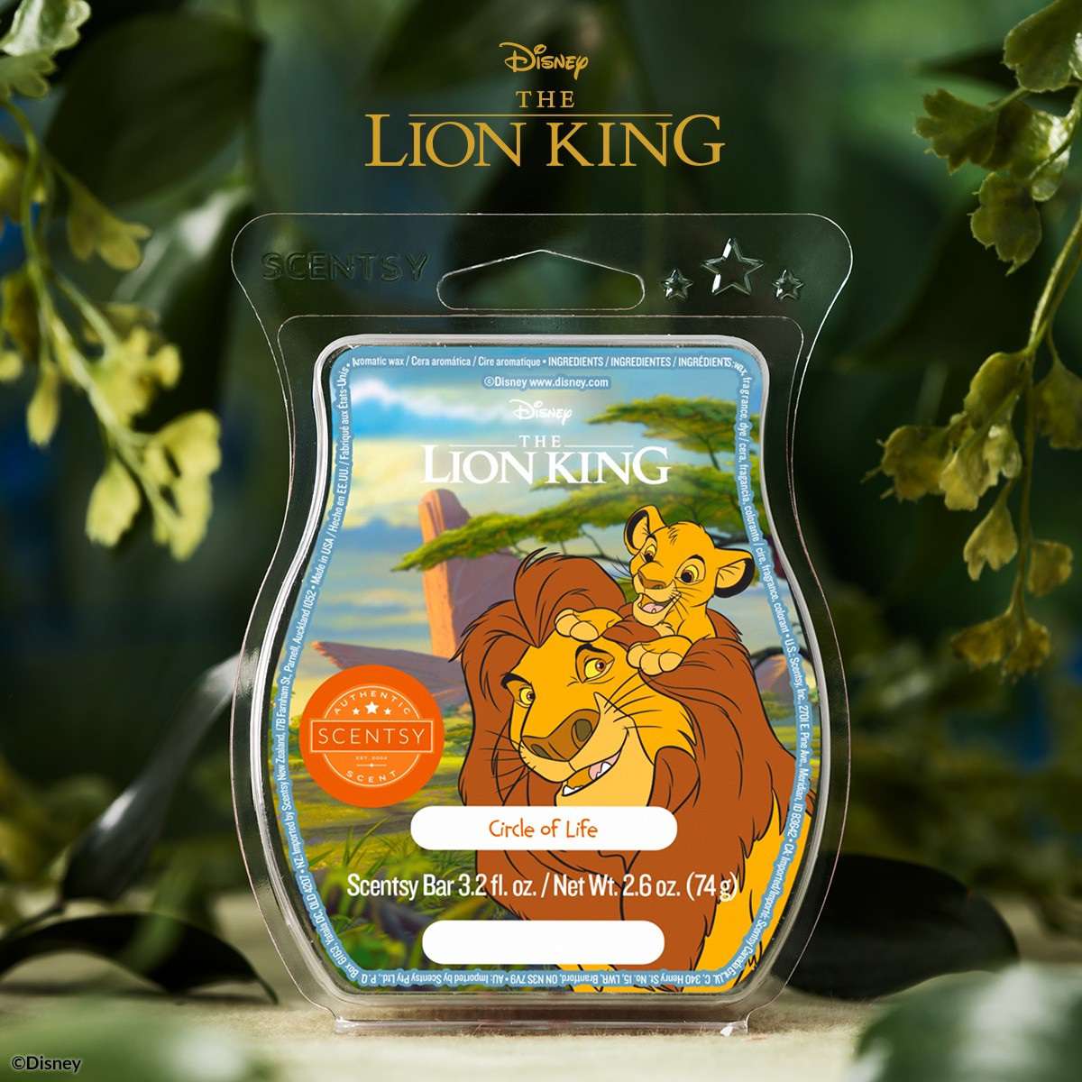SCENTSY DISNEY'S THE LION KING BUDDY WITH CIRCLE OF LIFE WAX BAR 