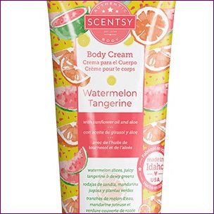 Watermelon Tangerine Scentsy Body Cream Closeup