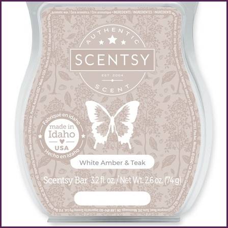 White Amber and Teak Scentsy Bar Melts
