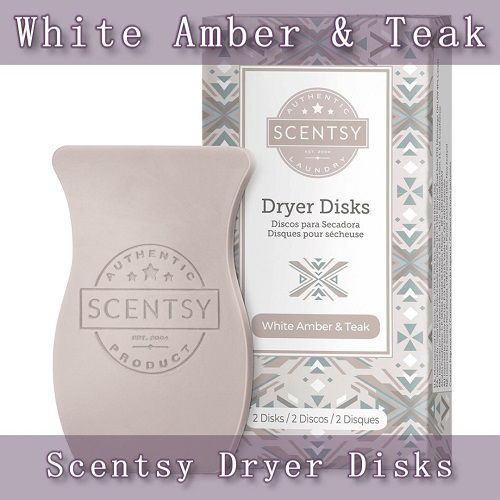 White Amber and Teak Scentsy Dryer Disks