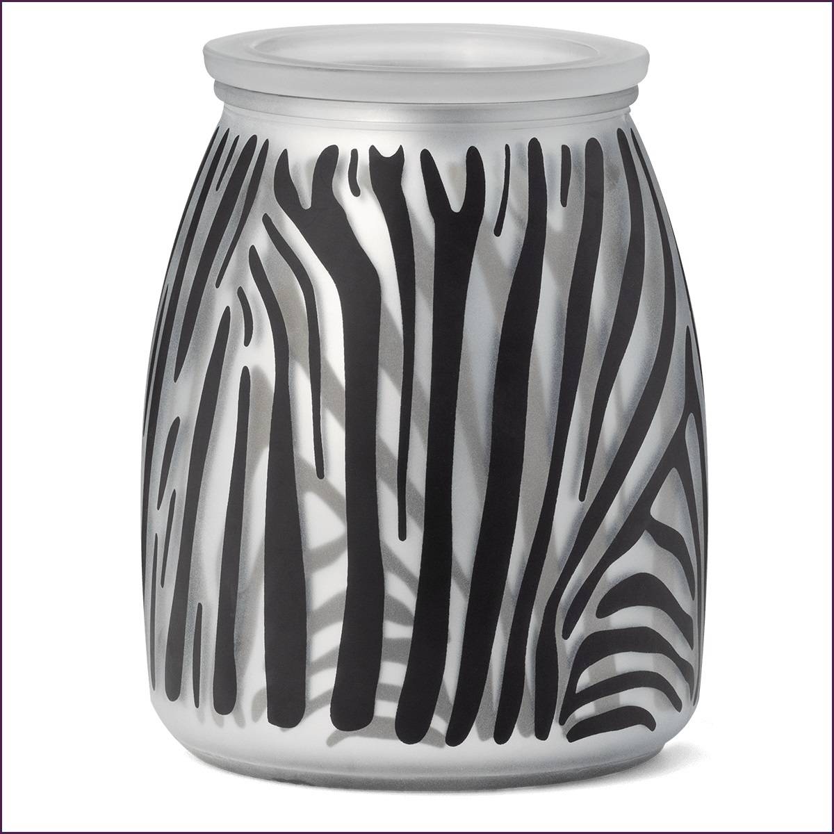 Zebra Safari Scentsy Warmer Lit